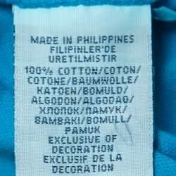 Pre Owned Ralph Lauren Cyan Blue Featherweight Cotton Mesh Button Front Shirt M