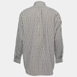 Pre Owned Ralph Lauren White/Yellow Checked Cotton Button Down Blake Shirt XL