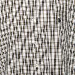 Pre Owned Ralph Lauren White/Yellow Checked Cotton Button Down Blake Shirt XL
