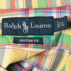 Pre Owned Ralph Lauren Multicolor Checkered Cotton Button Front Shirt L
