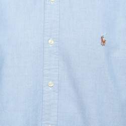 Pre Owned Ralph Lauren Blue Cotton Classic Fit Button Down Shirt XL
