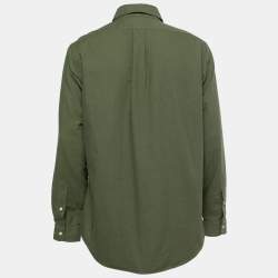 Pre Owned Ralph Lauren Green Cotton Classic Fit Button Front Shirt L