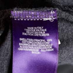 Pre Owned Ralph Lauren Purple Label Grey Logo Signature Printed Cotton Crewneck T-Shirt M