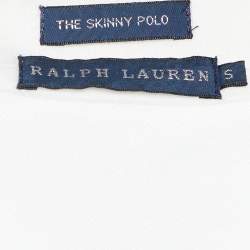 Pre Owned Ralph Lauren White Cotton Pique The Skinny Polo T-Shirt S