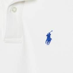 Pre Owned Ralph Lauren White Cotton Pique The Skinny Polo T-Shirt S
