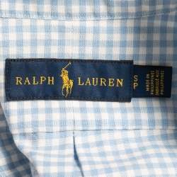 Ralph Lauren Blue Gingham Check Cotton Button Down Shirt S