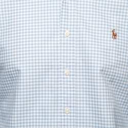 Pre Owned Ralph Lauren Blue Gingham Check Cotton Button Down Shirt S