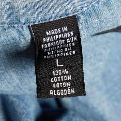 Pre Owned Ralph Lauren Blue Denim Button Front Shirt L