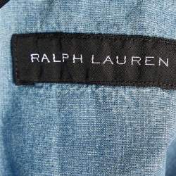 Pre Owned Ralph Lauren Blue Denim Button Front Shirt L