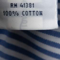 Pre Owned Ralph Lauren White/Blue Striped Cotton Full Sleeve Shirt S