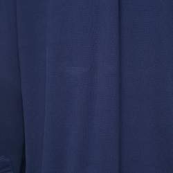 Pre Owned Ralph Lauren Navy Blue Knit Oxford Full Sleeve Shirt L