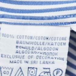 Pre Owned Ralph Lauren Blue Striped Cotton Classic Fit Full Sleeve Shirt M