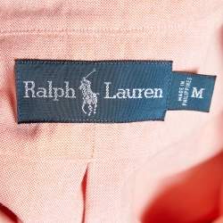 Pre Owned Ralph Lauren Pink Cotton Button Front Shirt M