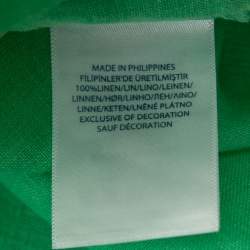 Pre Owned Ralph Lauren Green Ocean Washed Linen Slim Fit Full Sleeve Shirt S