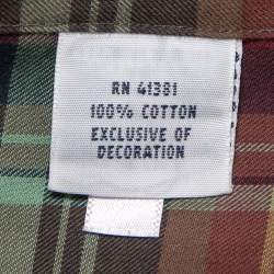 Pre Owned Ralph Lauren Brown Checked Cotton Button Down Shirt M