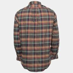 Pre Owned Ralph Lauren Brown Checked Cotton Button Down Shirt M