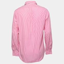 Pre Owned Ralph Lauren Pink Striped Cotton Button Down Shirt M