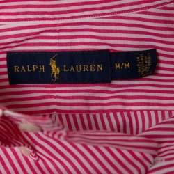 Pre Owned Ralph Lauren Pink Striped Cotton Button Down Shirt M