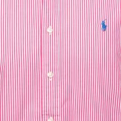 Pre Owned Ralph Lauren Pink Striped Cotton Button Down Shirt M