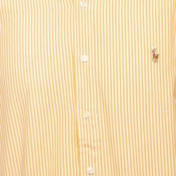Pre Owned Ralph Lauren Yellow Striped Cotton Button Down Shirt L
