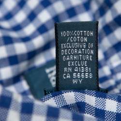 Pre Owned Ralph Lauren Blue Gingham Patterned Cotton Button Down Shirt M