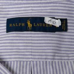 Pre Owned Ralph Lauren Purple Striped Cotton Full Sleeve Shirt L