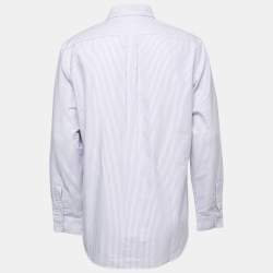 Pre Owned Ralph Lauren Purple Striped Cotton Full Sleeve Shirt L