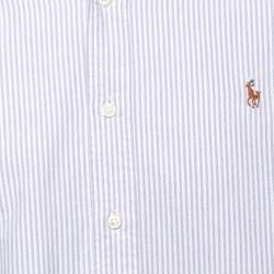 Pre Owned Ralph Lauren Purple Striped Cotton Full Sleeve Shirt L
