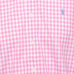 Pre Owned Ralph Lauren Pink Checked Cotton Full Sleeve Shirt M