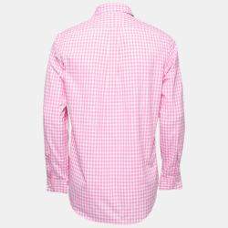Pre Owned Ralph Lauren Pink Checked Cotton Full Sleeve Shirt M