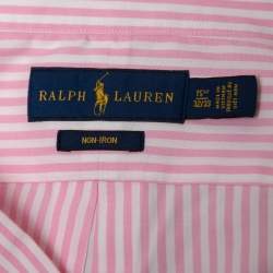 Pre Owned Ralph Lauren Pink Striped Cotton Full Sleeve Shirt M