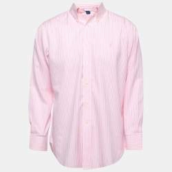 Pre Owned Ralph Lauren Pink Striped Cotton Full Sleeve Shirt M