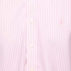 Pre Owned Ralph Lauren Pink Striped Cotton Full Sleeve Shirt M