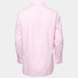 Pre Owned Ralph Lauren Pink Striped Cotton Full Sleeve Shirt M