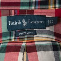 Pre Owned Ralph Lauren Multicolor Plaided Cotton Full Sleeve Custom Fit Shirt L