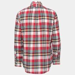 Pre Owned Ralph Lauren Multicolor Plaided Cotton Full Sleeve Custom Fit Shirt L