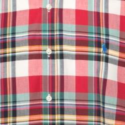 Pre Owned Ralph Lauren Multicolor Plaided Cotton Full Sleeve Custom Fit Shirt L