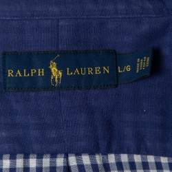 Pre Owned Ralph Lauren Blue Cotton Button Down Shirt L