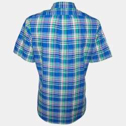 Pre Owned Ralph Lauren Multicolor Checkered Cotton Custom Fit Shirt XL