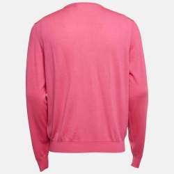 Pre Owned Ralph Lauren Pink Wool Knit Crew Neck Sweater L