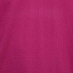 Pre Owned Ralph Lauren Dark Pink Cashmere Knit V-Neck Sweater L