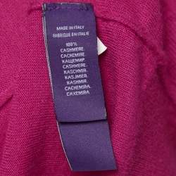 Pre Owned Ralph Lauren Dark Pink Cashmere Knit V-Neck Sweater L
