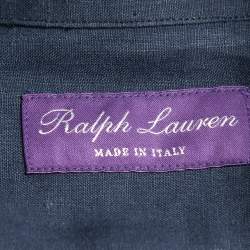 Pre Owned Ralph Lauren Navy Blue Linen Full Sleeve Shirt L