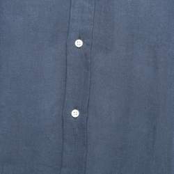 Pre Owned Ralph Lauren Navy Blue Linen Full Sleeve Shirt L