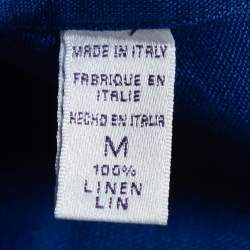 Pre Owned Ralph Lauren Dark Blue Linen Full Sleeve Shirt M