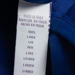 Pre Owned Ralph Lauren Dark Blue Linen Full Sleeve Shirt M