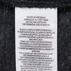 مملوكة مسبقًا Ralph Lauren Dark Grey Cotton Button Front Full Sleeve Featherweight Mesh T-Shirt M