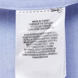 Pre Owned Ralph Lauren Blue Cotton Button Front Full Sleeve Shirt L
