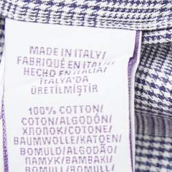 Pre Owned Ralph Lauren Navy Blue Checked Cotton Button Front Full Sleeve Shirt L