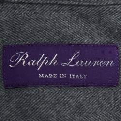Pre Owned Ralph Lauren Grey Brushed Cotton Buttoned Full Sleeve Shirt M